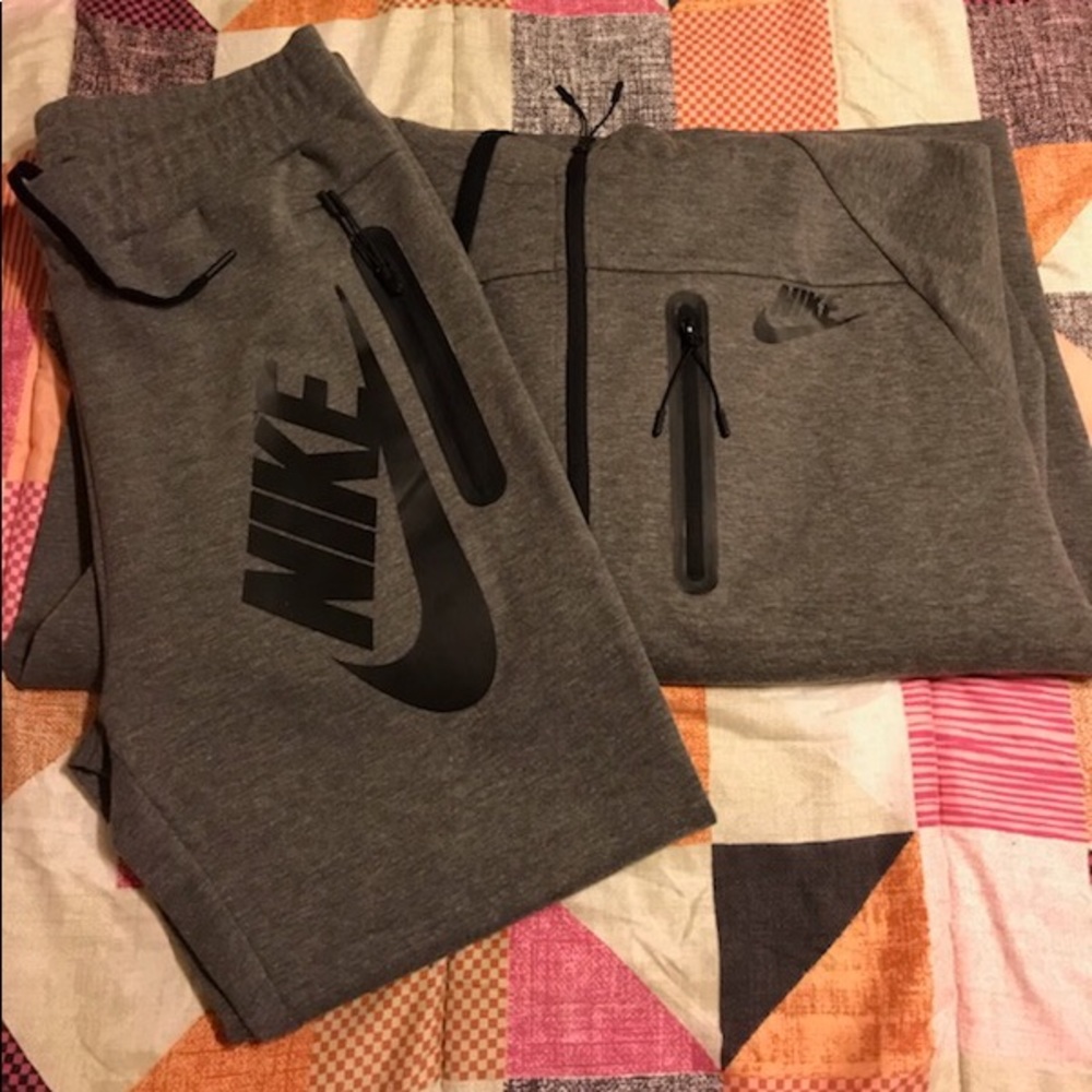 Grey and black suit